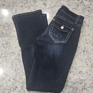 Daytrip Womens Bootcut Midrise Blue Jeans